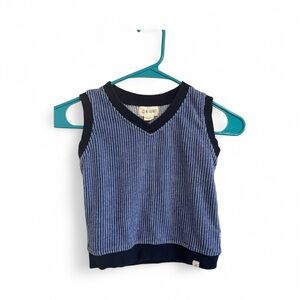 Me+Henry 2-3yr Navy Blue Striped Kids V-Neck Sweater Vest
